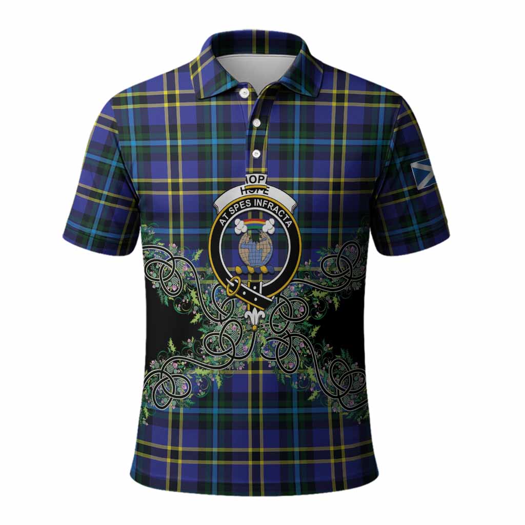 Hope Tartan Polo Shirt Thistle Scottish Spirit
