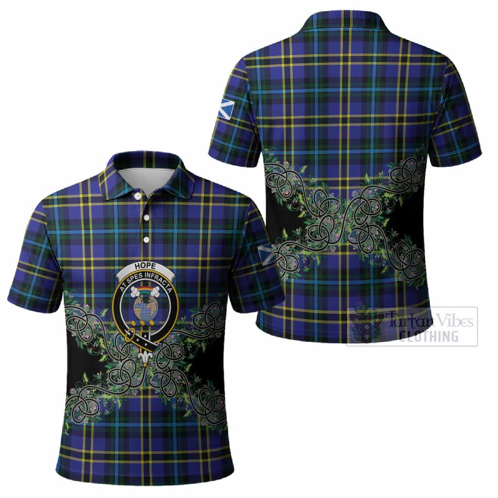Hope Tartan Polo Shirt Thistle Scottish Spirit