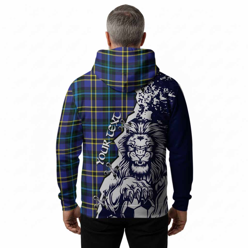 Hope Tartan Scottish Hoodie Angry Lion With Soccer Ball Style