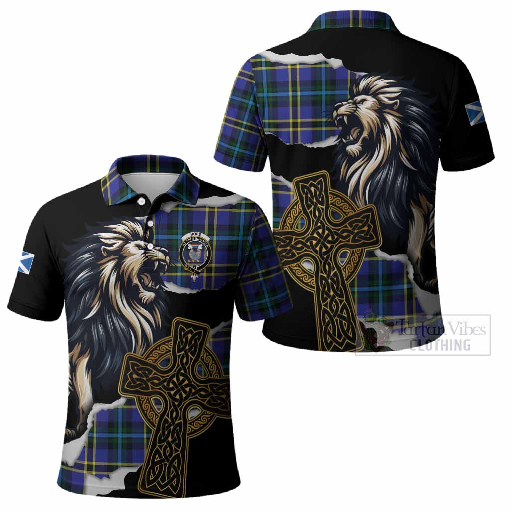 Hope Tartan Scottish Polo Shirt Lion Celtic Heritage