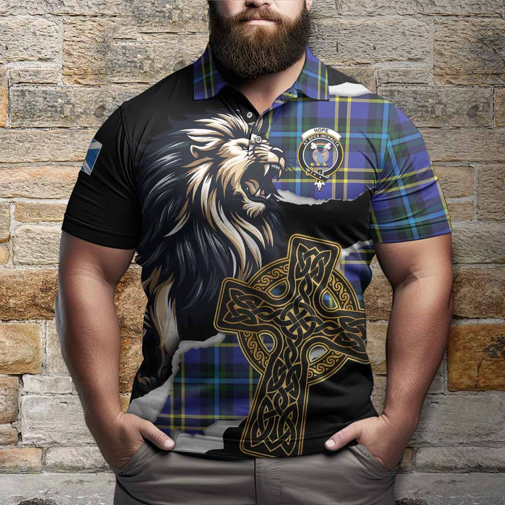 Hope Tartan Scottish Polo Shirt Lion Celtic Heritage