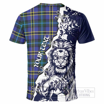 Hope Tartan Scottish T-Shirt Angry Lion With Soccer Ball Style