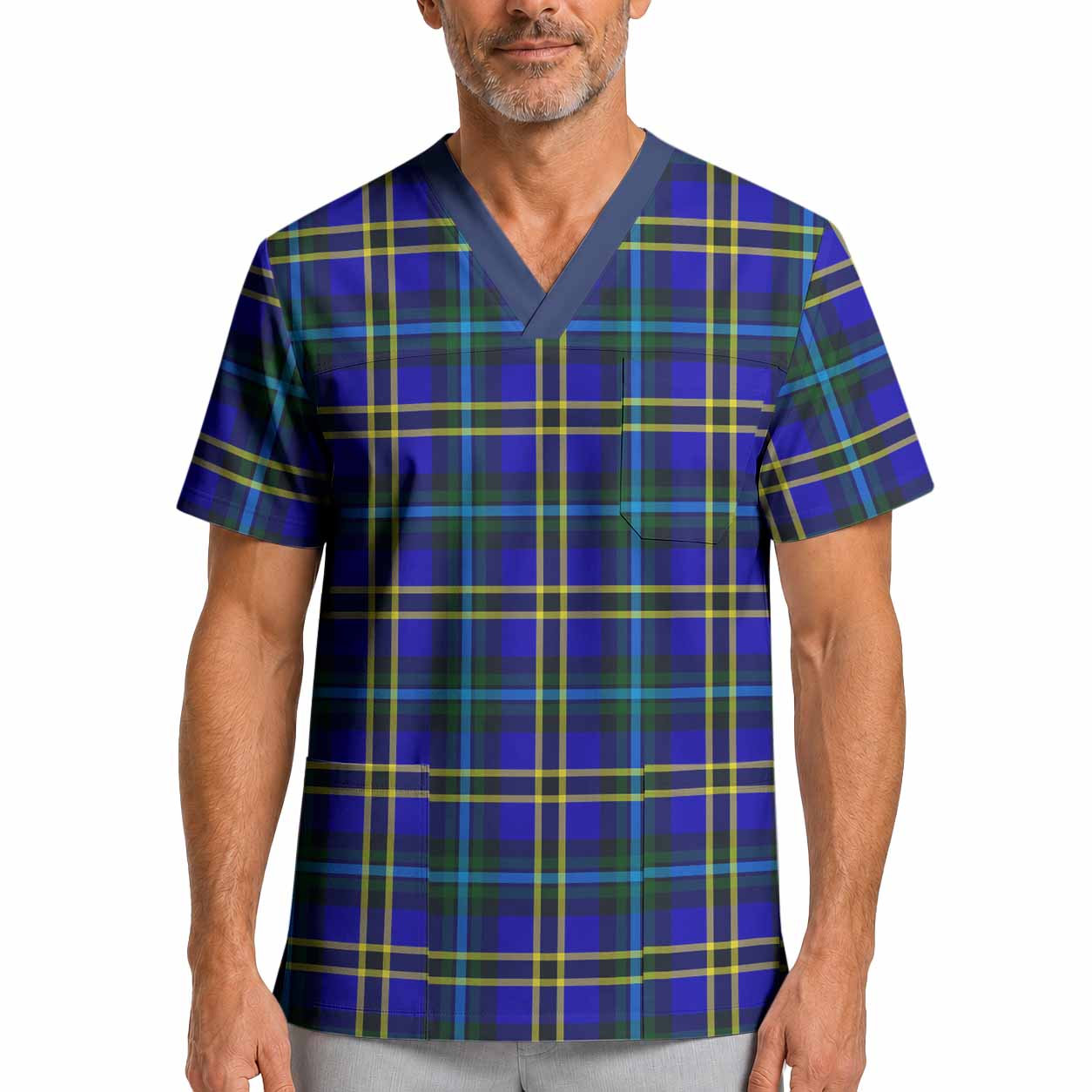 Hope Tartan Scrub Top XL - Tartan Vibes Clothing