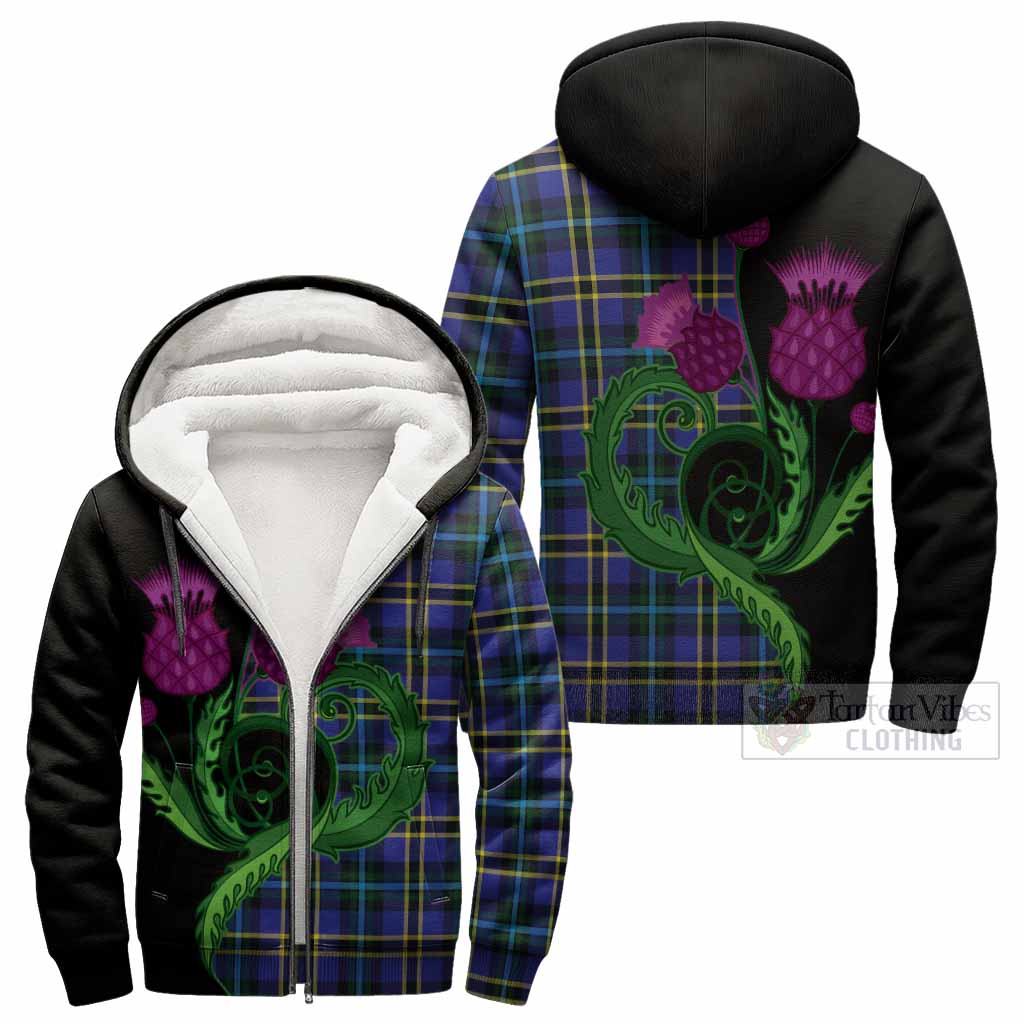 Hope Tartan Sherpa Hoodie Traditional Scottish Thistle