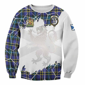 Hope Tartan Sweatshirt with Family Crest and Lion Rampant Grunge Style