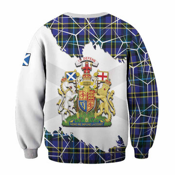 Hope Tartan Sweatshirt with Family Crest and Lion Rampant Grunge Style