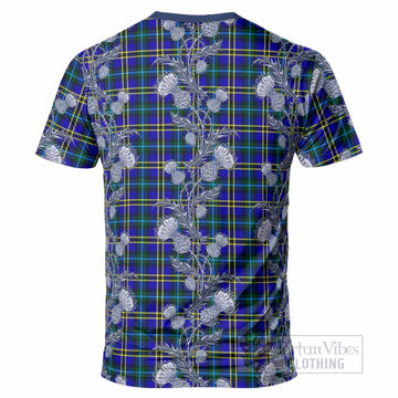 Hope Tartan T-Shirt Seamless Scottish Thistle Flowers