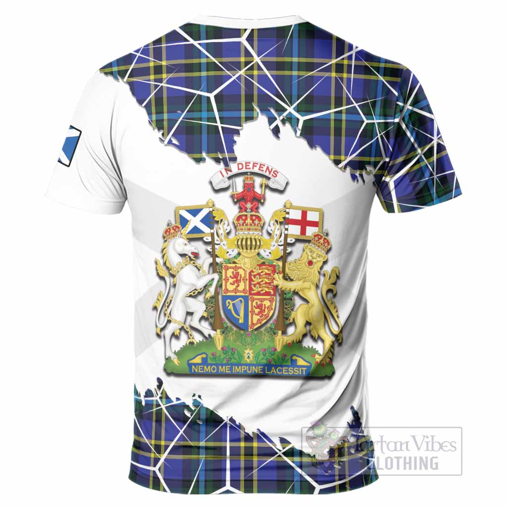 Hope Tartan T-Shirt with Family Crest and Lion Rampant Grunge Style