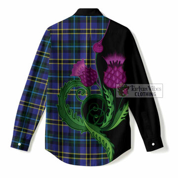 Hope Tartan Women Casual Shirt Traditional Scottish Thistle