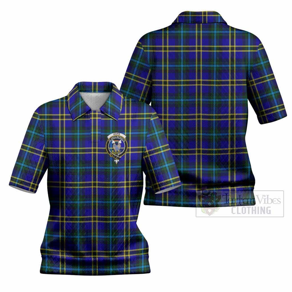 Hope Tartan Women’s Polo Sweater Top with Family Crest