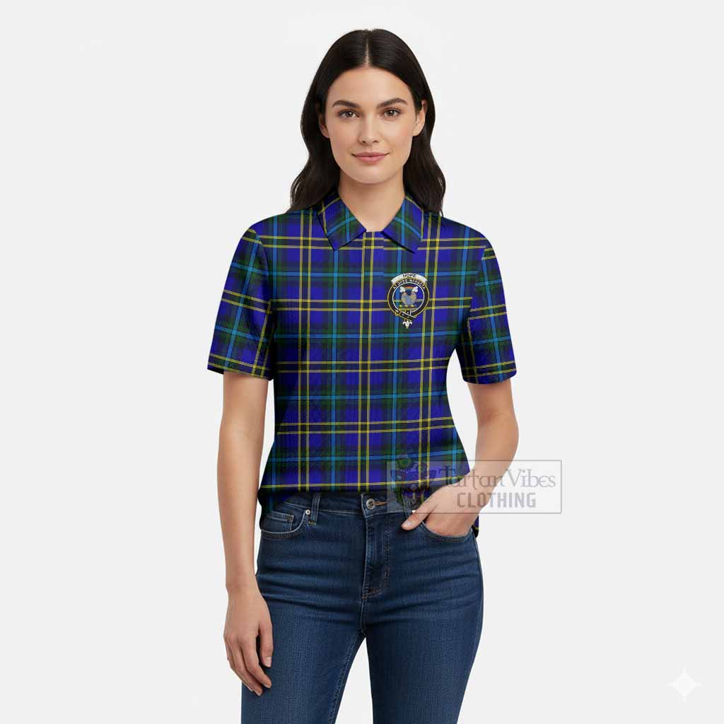 Hope Tartan Women’s Polo Sweater Top with Family Crest