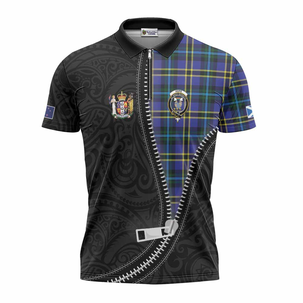 Hope Tartan Zipper Polo Shirt New Zealand Pattern Unique Zipper Stylized