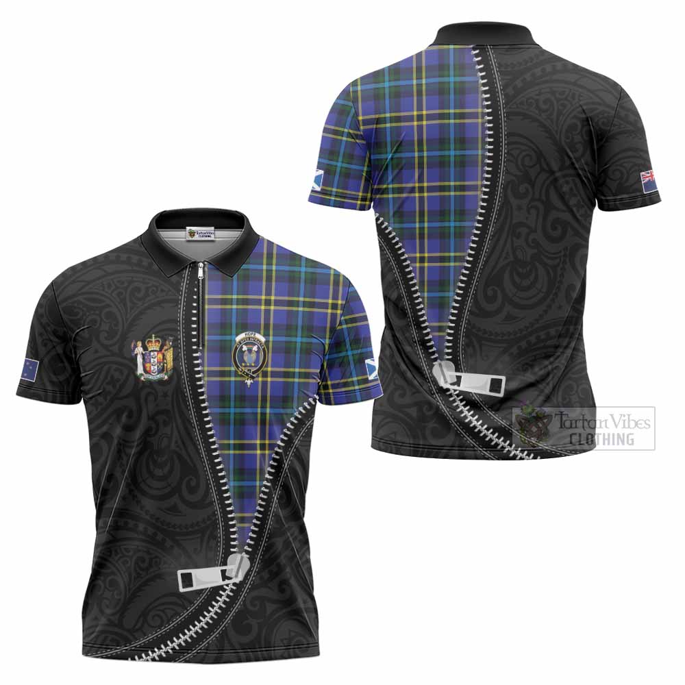 Hope Tartan Zipper Polo Shirt New Zealand Pattern Unique Zipper Stylized