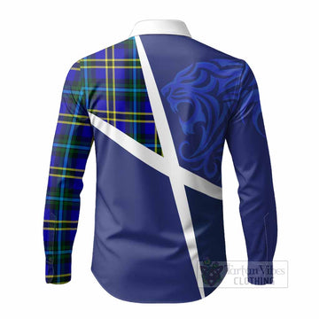 Hope The Scottish Football Crest Long Sleeve Button Shirts Lion-Tartan Army