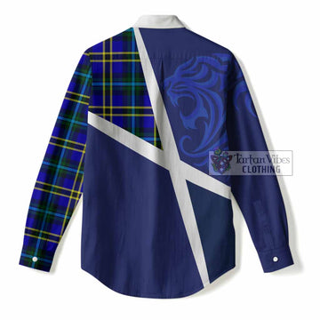 Hope The Scottish Football Crest Women Casual Shirt Lion-Tartan Army
