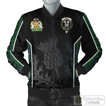 Hope Vere Tartan Bomber Jacket with Family Crest and Scottish Thistle Vibes Sport Style