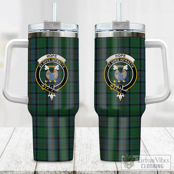 Hope Vere Tartan and Family Crest Tumbler with Handle