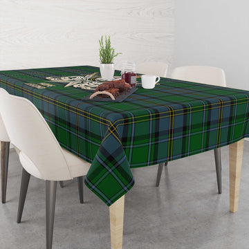 Hope Vere Tartan Tablecloth with Clan Crest and the Golden Sword of Courageous Legacy