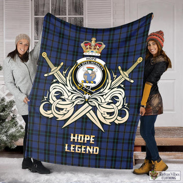 Hope (Vere-Weir) Tartan Blanket with Clan Crest and the Golden Sword of Courageous Legacy