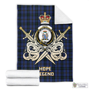 Hope (Vere-Weir) Tartan Blanket with Clan Crest and the Golden Sword of Courageous Legacy