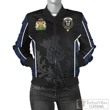 Hope (Vere-Weir) Tartan Bomber Jacket with Family Crest and Scottish Thistle Vibes Sport Style