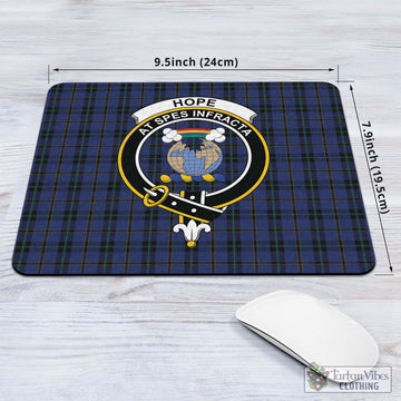 Hope (Vere-Weir) Tartan Mouse Pad with Family Crest