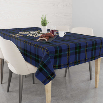 Hope (Vere-Weir) Tartan Tablecloth with Clan Crest and the Golden Sword of Courageous Legacy