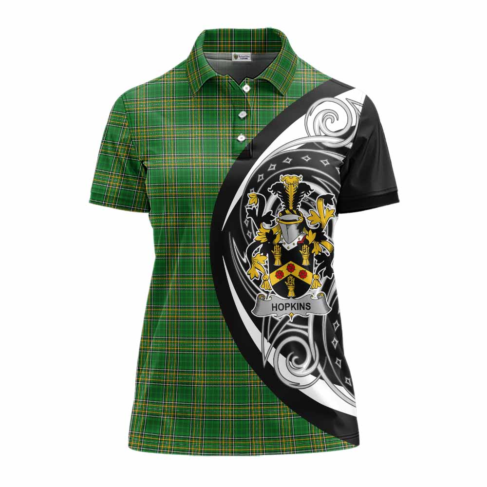 Tartan Vibes Clothing Hopkins Irish Clan Women's Polo Shirt Celtic Circle Style