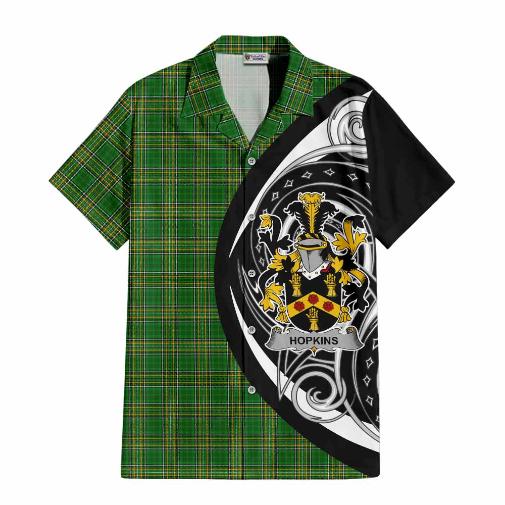 Tartan Vibes Clothing Hopkins Irish Clan Short Sleeve Button Shirt Celtic Circle Style