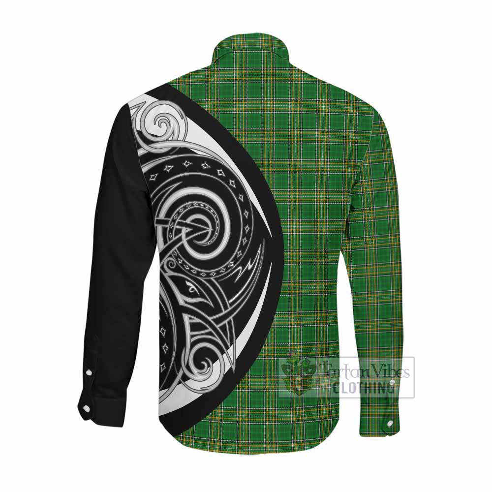 Tartan Vibes Clothing Hopkins Irish Clan Long Sleeve Button Shirt Celtic Circle Style