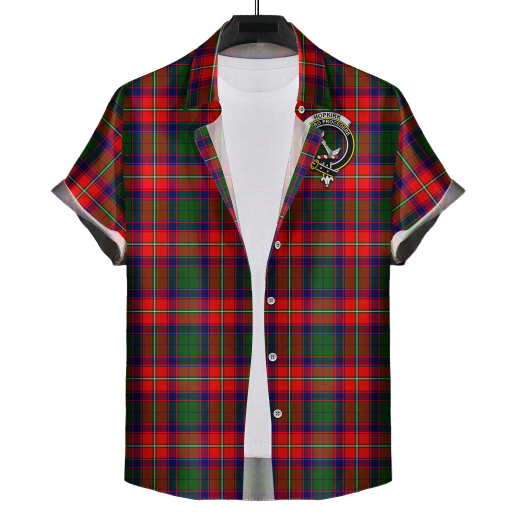 Hopkirk Tartan Hawaiian Shirt with Family Crest Kid - Tartan Vibes Clothing