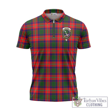 Hopkirk Tartan Zipper Polo Shirt with Family Crest Unisex - Tartan Vibes Clothing