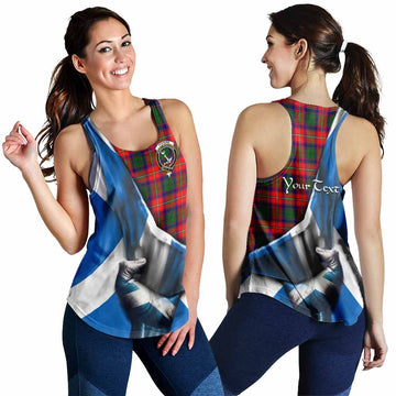 Hopkirk Tartan Women's Racerback Tanks with Family Crest Scotland Patriotic Style 4XL - Tartan Vibes Clothing