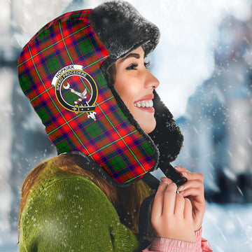 Hopkirk Tartan Winter Trapper Hat with Family Crest Winter Trapper Hat Universal Fit Circumference 22.8in (58cm) - Tartan Vibes Clothing