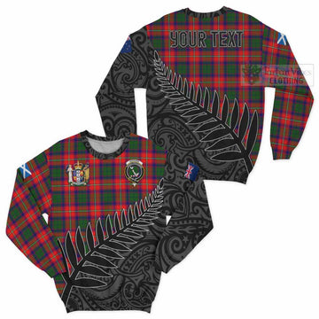 Hopkirk Crest Tartan Sweatshirt with New Zealand Silver Fern Half Style Unisex - Tartan Vibes Clothing
