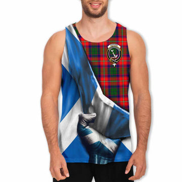 Hopkirk Tartan Men's Tank Top with Family Crest Scotland Patriotic Style Men - Tartan Vibes Clothing