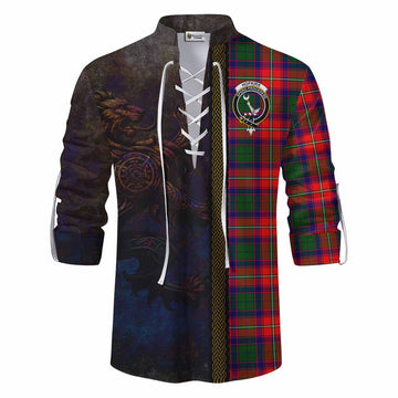Hopkirk Tartan Family Crest Ghillie Kilt Shirt Alba Gu Brath Be Brave Lion Ancient Style Men - Tartan Vibes Clothing