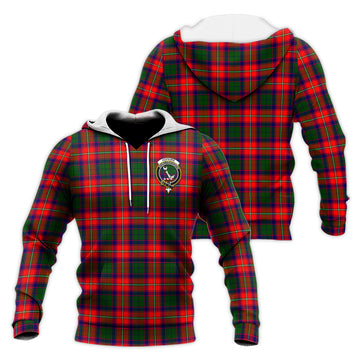 Hopkirk Tartan Knitted Hoodie with Family Crest