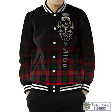Hopkirk Tartan Baseball Jacket Featuring Alba Gu Brath Family Crest Celtic Inspired Unisex - Tartan Vibes Clothing