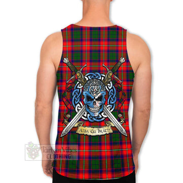 Hopkirk Tartan Men's Tank Top with Family Crest Celtic Skull Style Men - Tartan Vibes Clothing