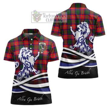 Hopkirk Tartan Women's Polo Shirt with Alba Gu Brath Regal Lion Emblem Women - Tartan Vibes Clothing