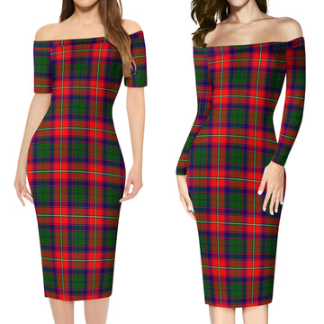 Hopkirk Tartan Off Shoulder Lady Dress Women's Dress - Tartan Vibes Clothing