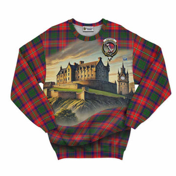 Hopkirk Tartan Family Crest Sweatshirt with Scottish Ancient Castle Style Unisex - Tartan Vibes Clothing