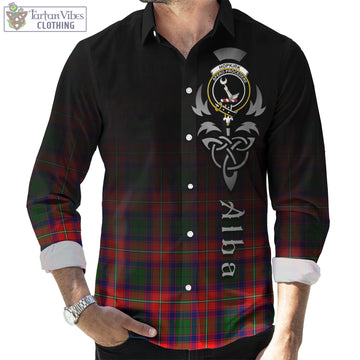 Hopkirk Tartan Long Sleeve Button Up Featuring Alba Gu Brath Family Crest Celtic Inspired Men's Shirt - Tartan Vibes Clothing