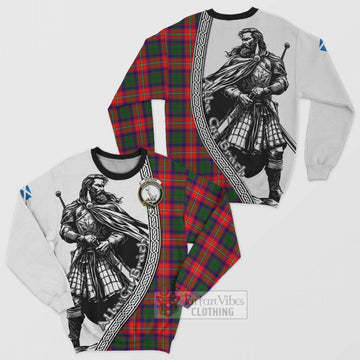 Hopkirk Tartan Clan Crest Sweatshirt with Highlander Warrior Celtic Style Unisex - Tartan Vibes Clothing