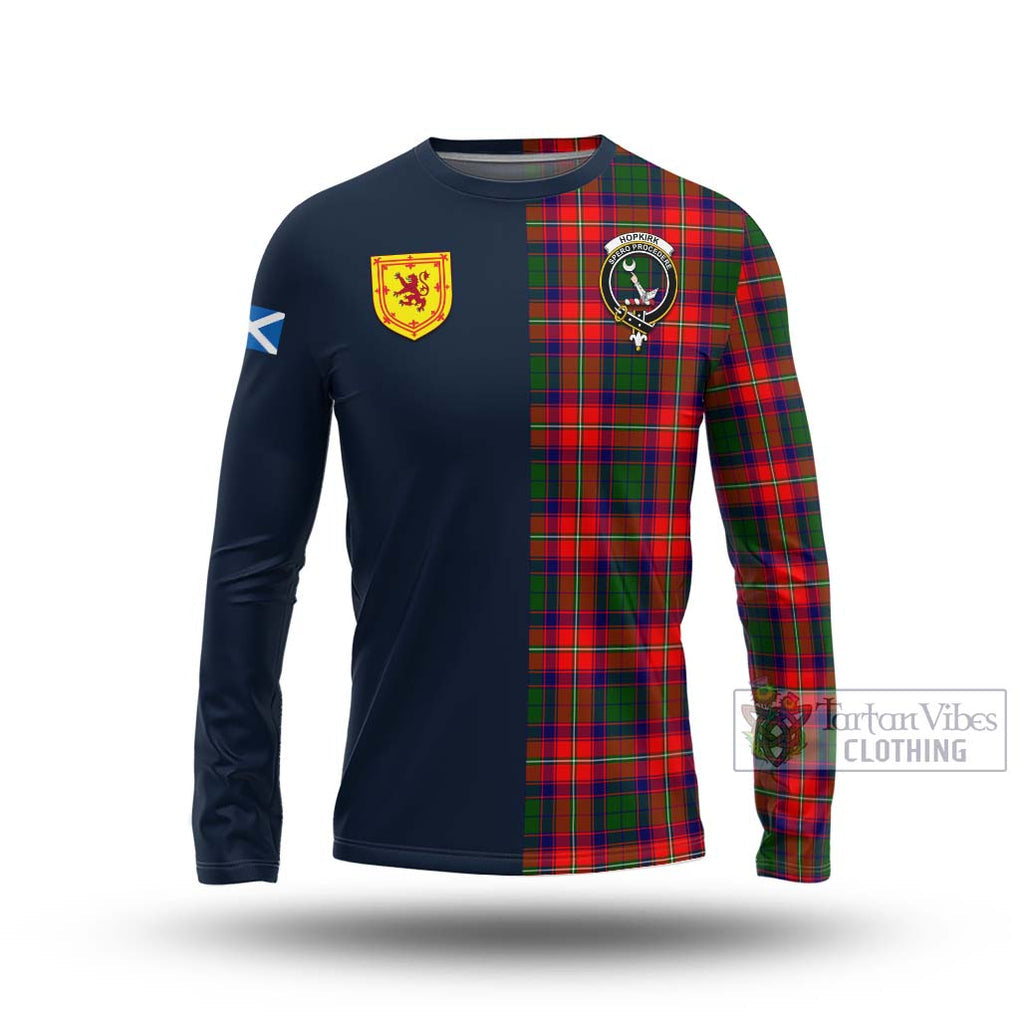 Hopkirk Tartan Long Sleeve T-Shirt Alba with Scottish Lion Royal Arm Half Style Unisex - Tartan Vibes Clothing