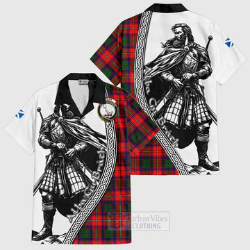 Hopkirk Tartan Clan Crest Hawaiian Shirt with Highlander Warrior Celtic Style Kid - Tartan Vibes Clothing
