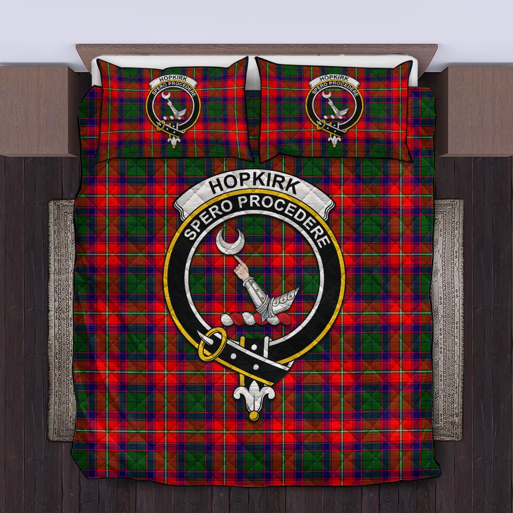 Hopkirk Tartan Quilt Bed Set with Family Crest King - Tartan Vibes Clothing
