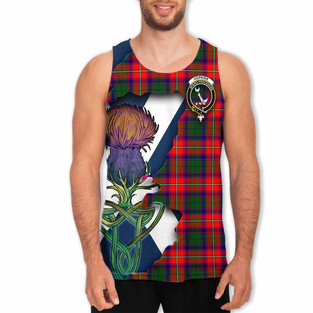 Hopkirk Tartan Family Crest Men's Tank Top Scottish Thistle Celtic Inspired Men - Tartan Vibes Clothing