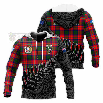 Tartan Vibes Clothing Hopkirk Crest Tartan Knitted Hoodie with New Zealand Silver Fern Half Style